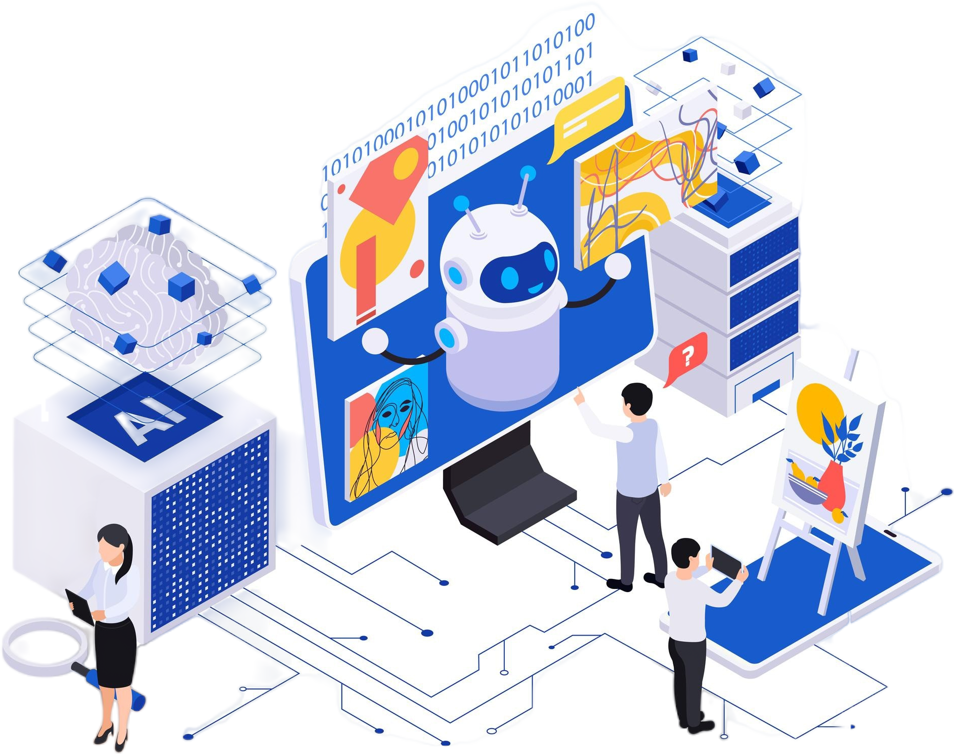 Illustration of artificial intelligence and technology